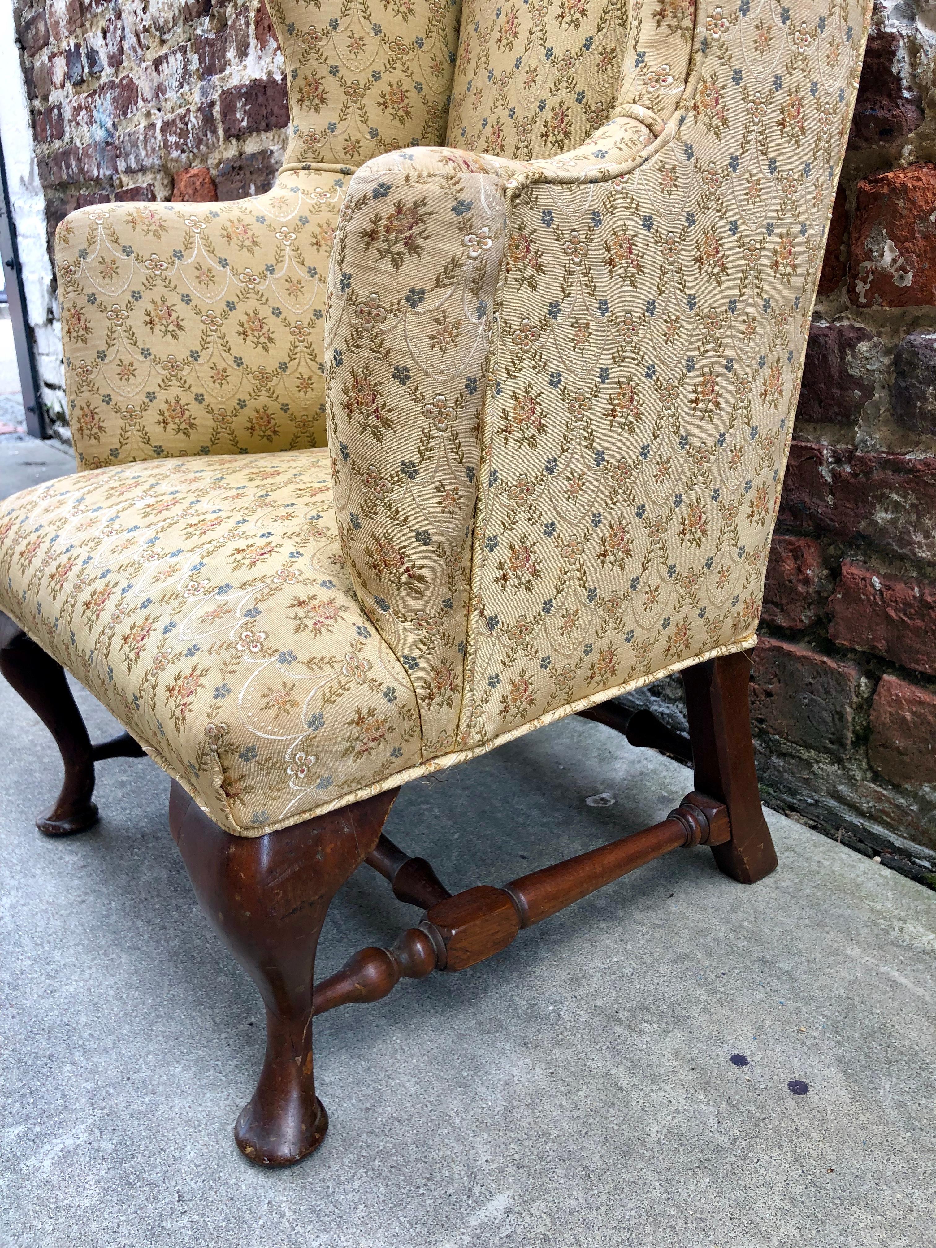 Child’s Queen Anne Style Wingback Chair In Good Condition In Charleston, SC