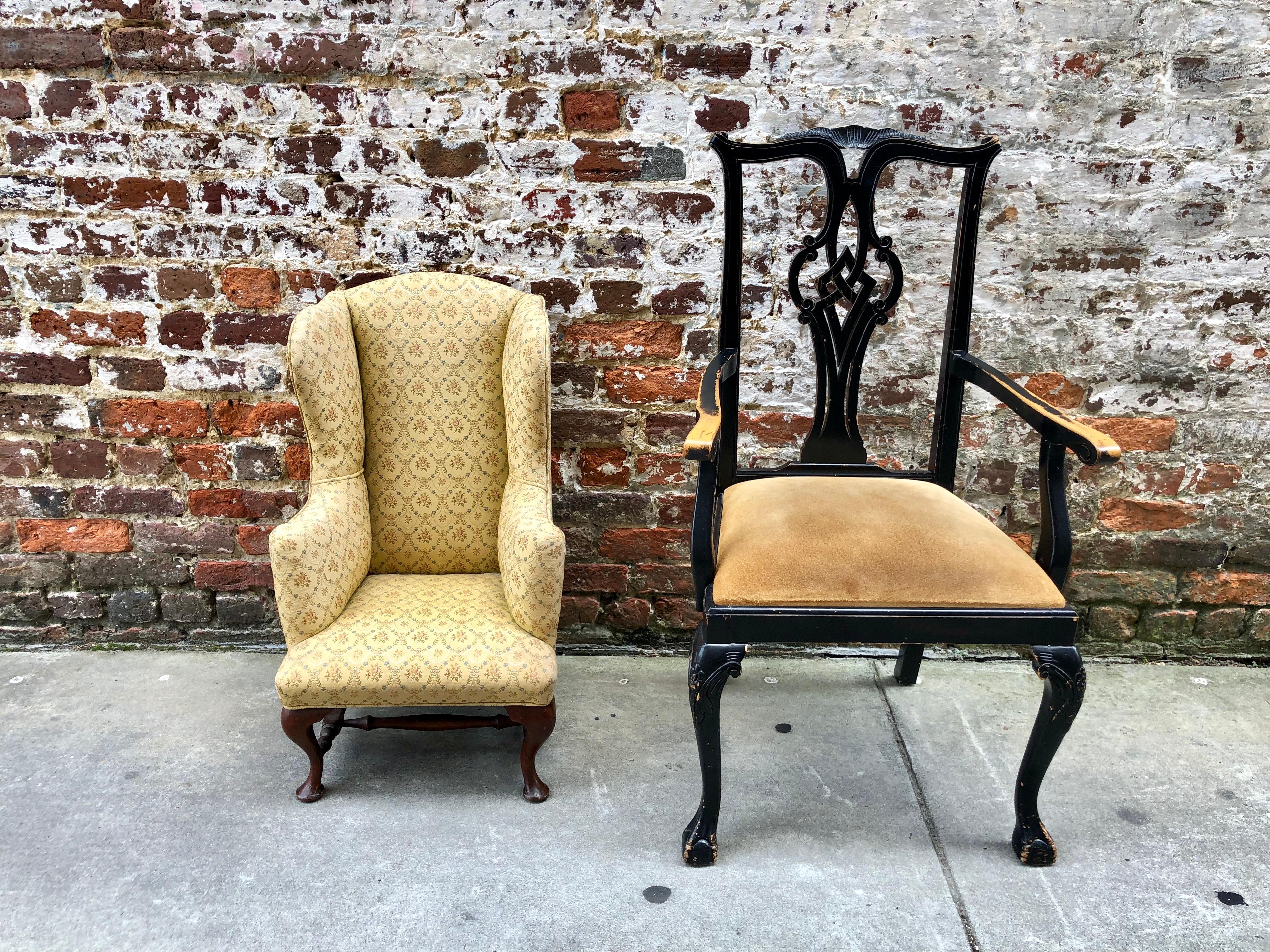 19th Century Child’s Queen Anne Style Wingback Chair