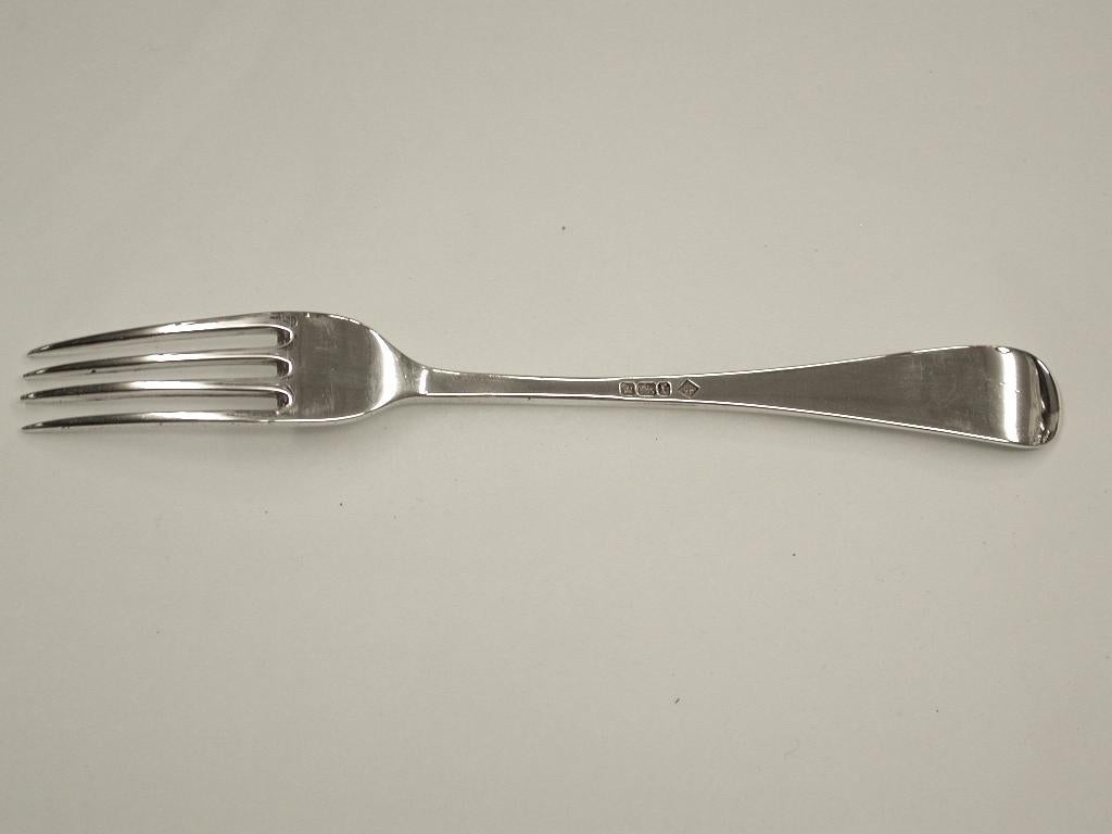 Early 20th Century Child's Silver Knife, Fork and Spoon Set with Matching Napkin Ring, 1905