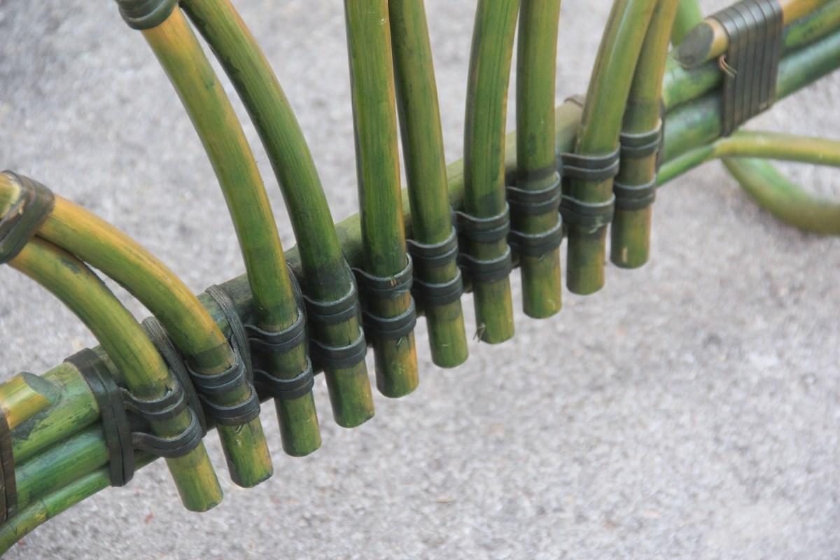 Lit simple en bambou courbé pour enfant, design italien vert, années 1970 en vente 8