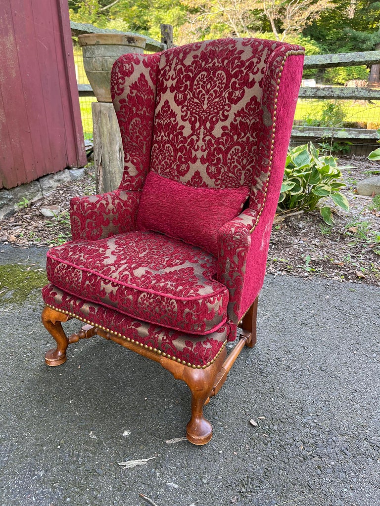 Antique wingback chair hot sale