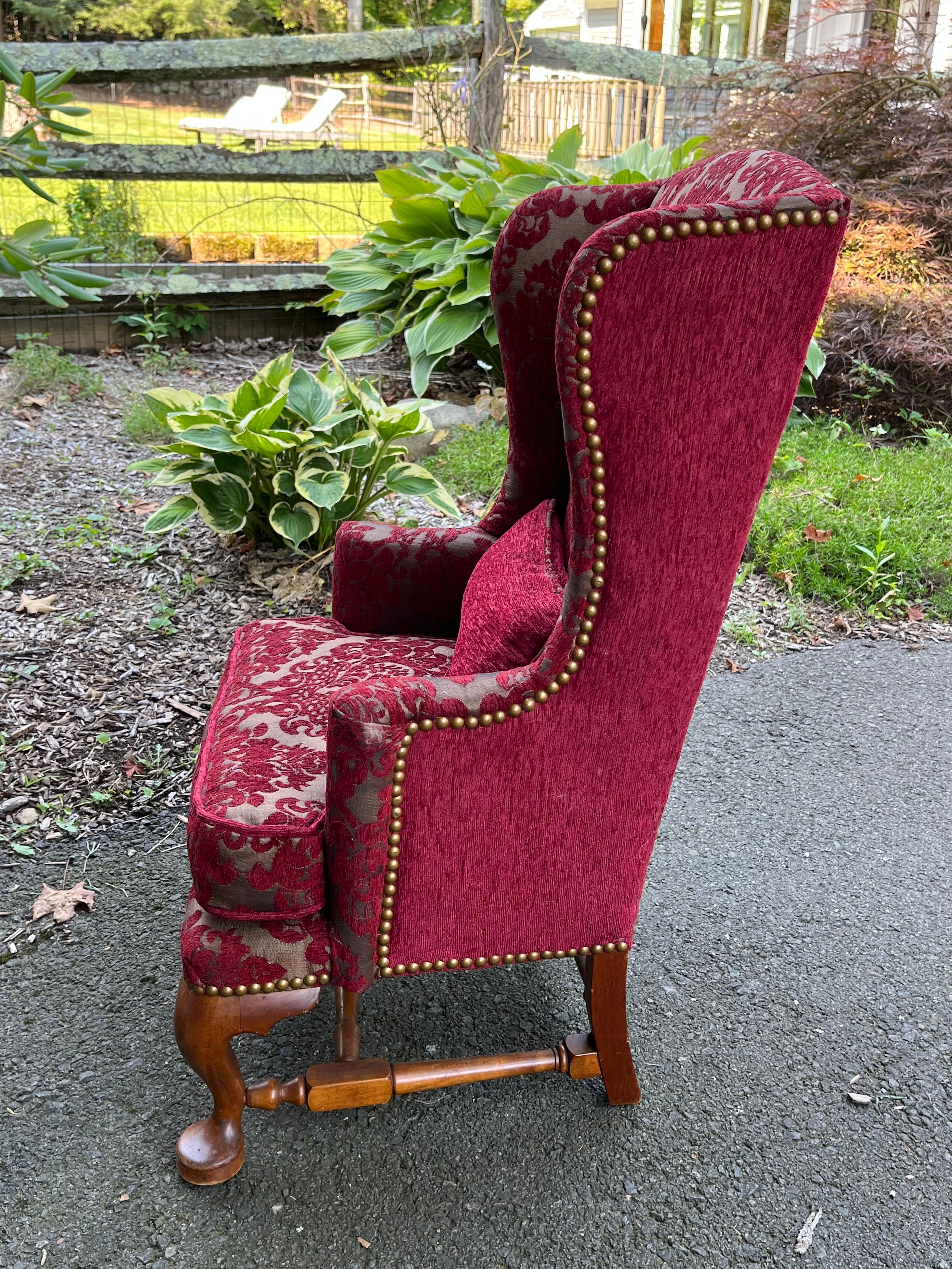 English Child’s Size Queen Anne Wing Chair, C. 1900 For Sale