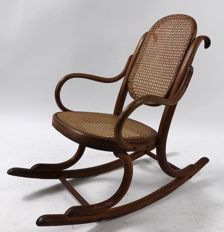 Cane Child’s Thonet Rocking Chair For Sale