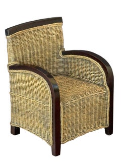 Child's Woven Wicker Lounge Chair from France