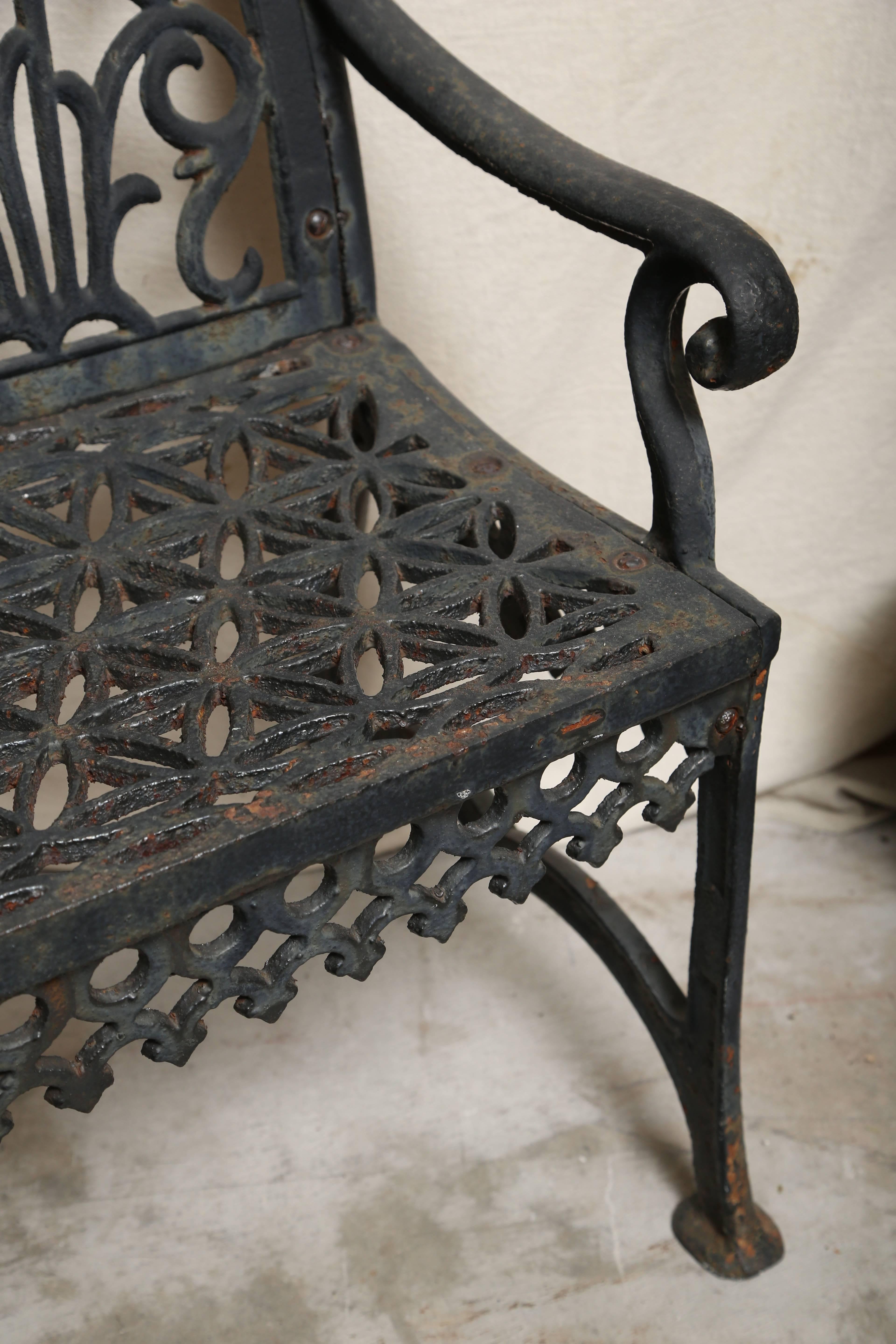 Victorian Child's Wrought Iron Bench