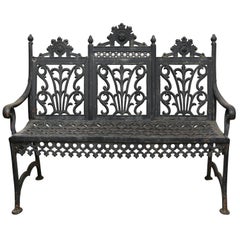 Antique Child's Wrought Iron Bench