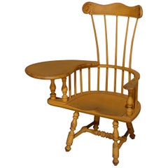 Child's Yellow Painted Writing Arm Windsor Chair, 20th Century