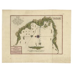 Chile Coast Bay Map – Antique 1749 Chart by Anson from Voyage Around the World