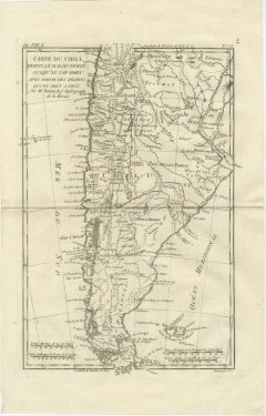 Chile from Peru to Cape Horn – Enlightenment Map by Rigobert Bonne, c.1780