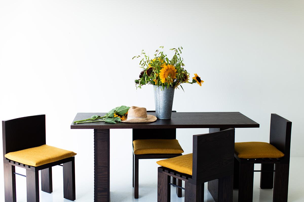 Américain Chaises de salle à manger Bertu, chaise de salle à manger moderne, bois, Chili en vente