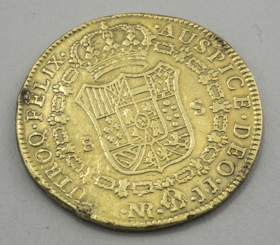 Chilean 1791 Eight Escudos Gold Coin In Good Condition For Sale In Westfield, NJ