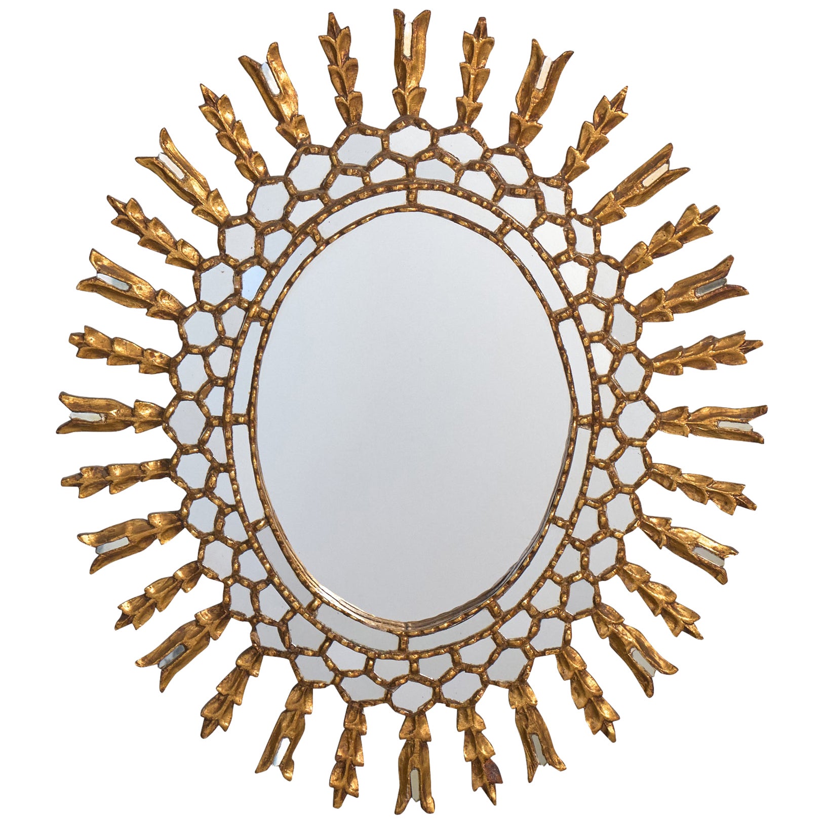 Designer chilien, miroir mural, Wood, Chili, années 1950 en vente