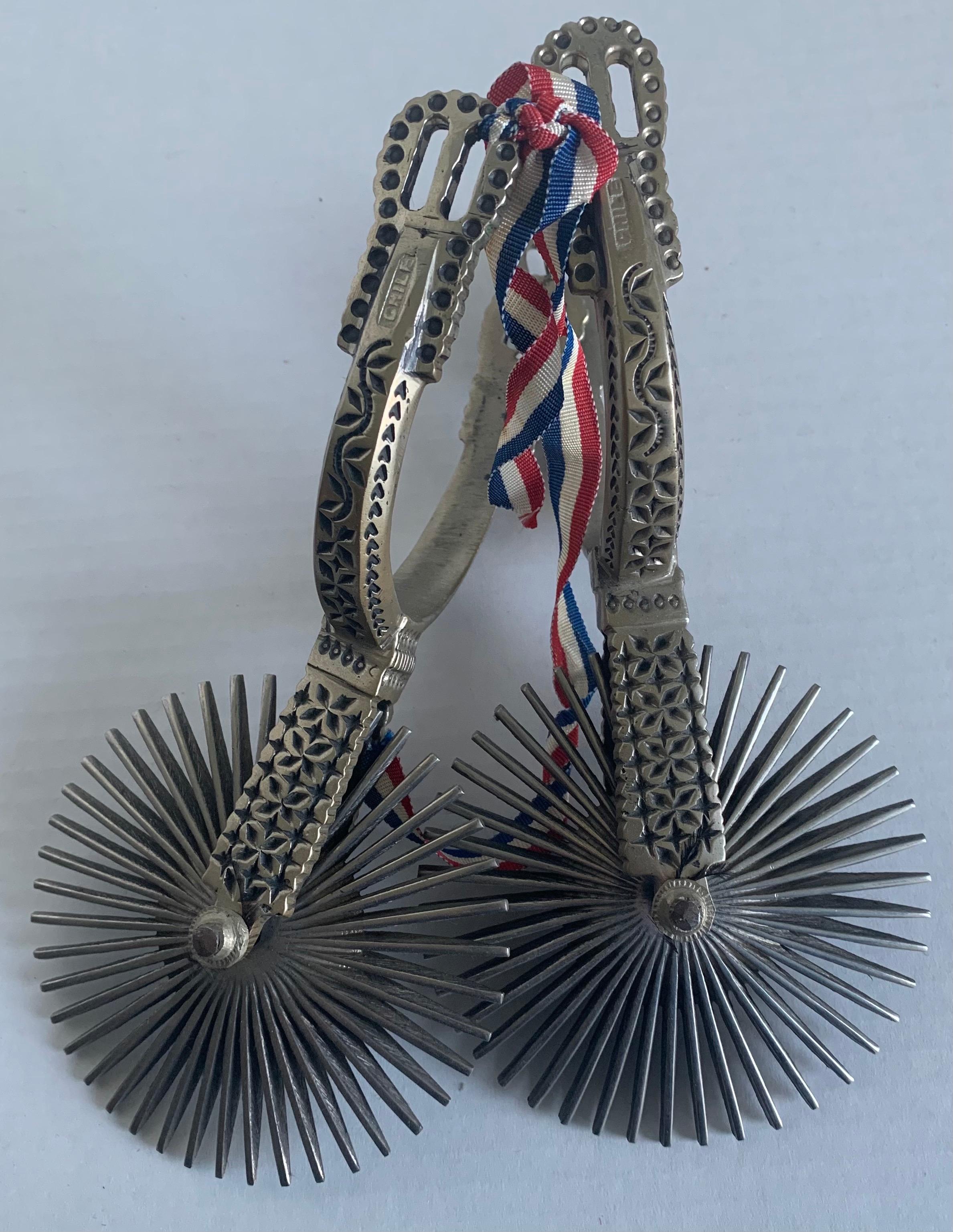 Spanish Colonial Chilean Metal Huasos Spurs For Sale