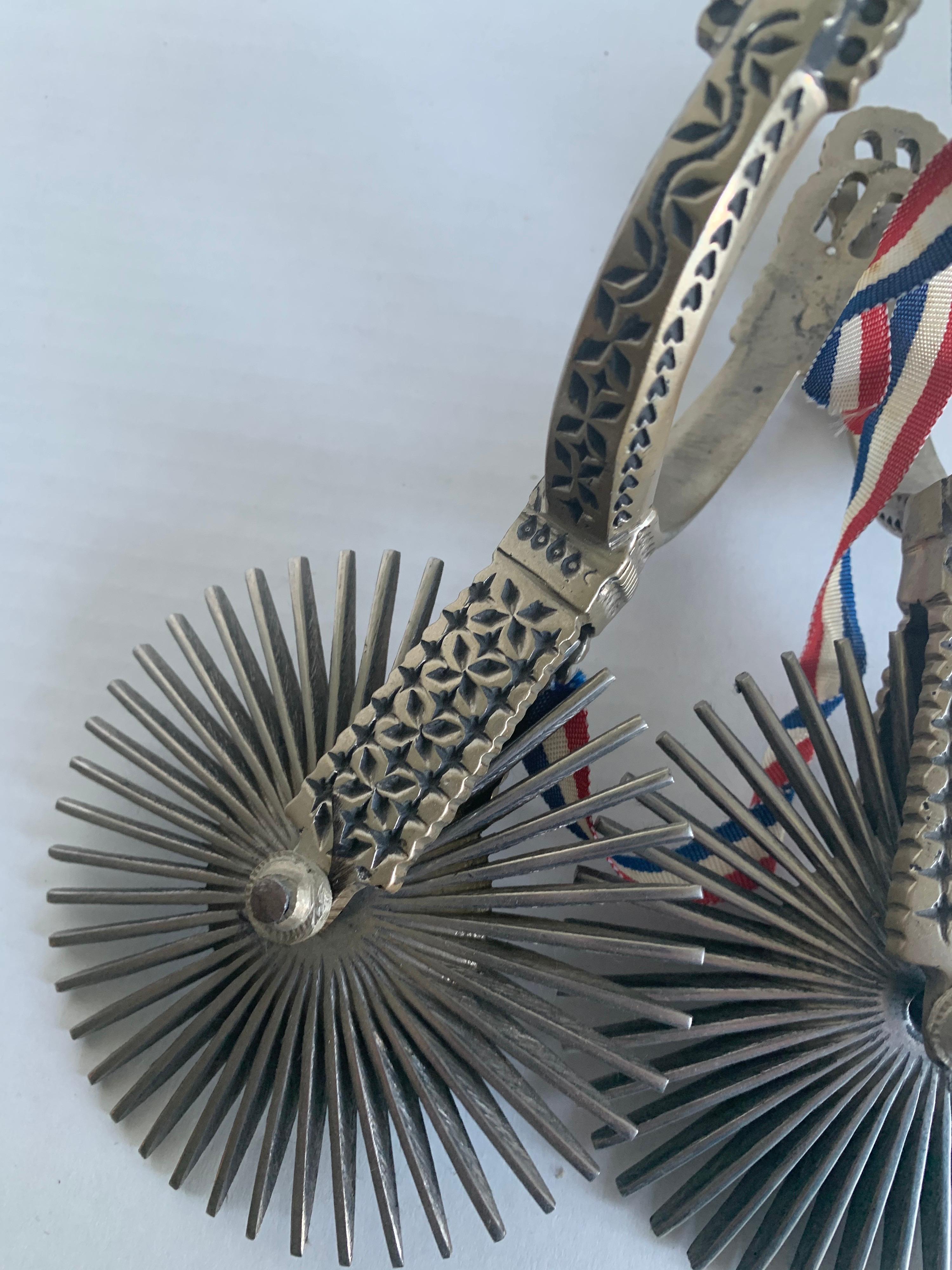 20th Century Chilean Metal Huasos Spurs For Sale