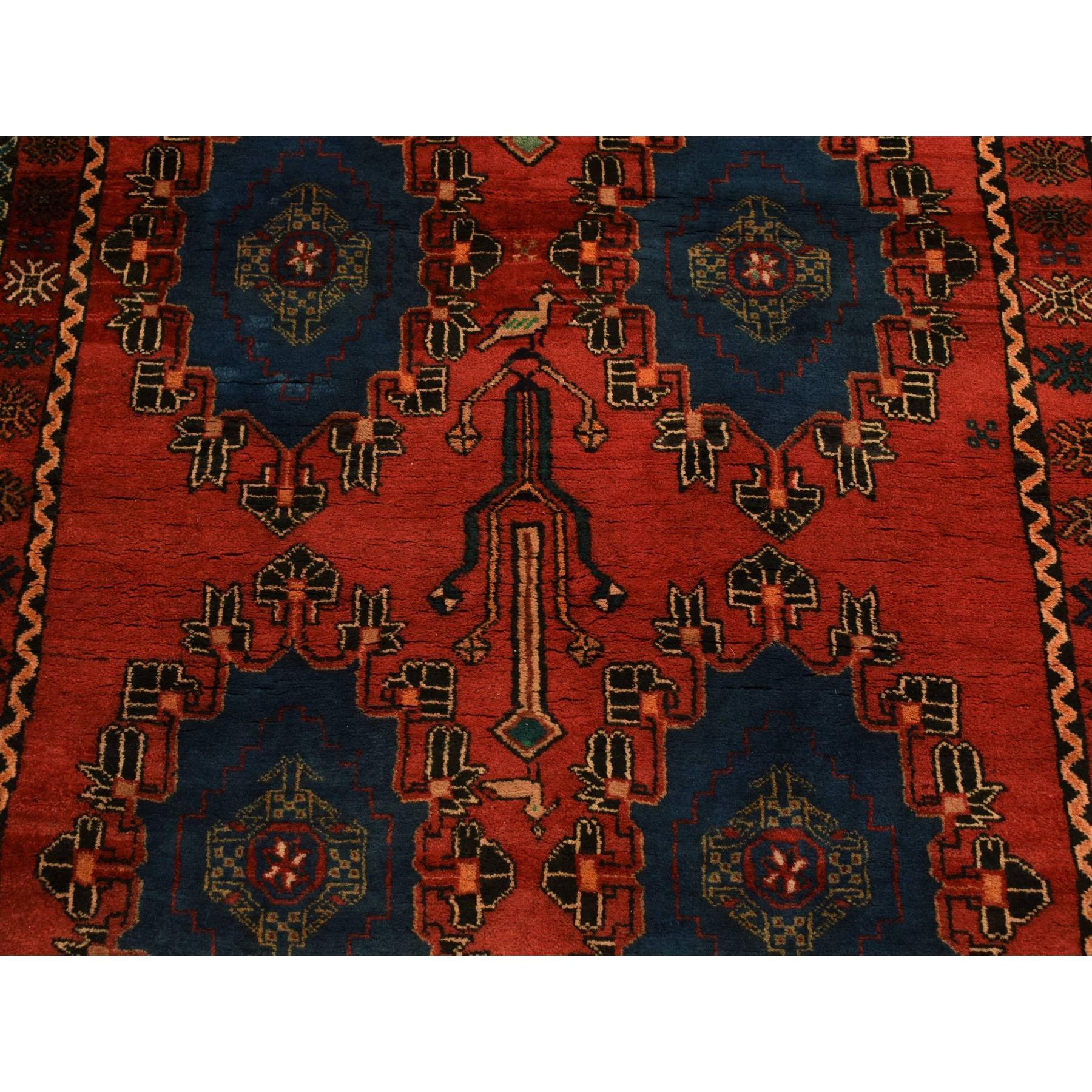 Mid-20th Century Chili Red Vintage Persian Malayer Pure Wool Clean Hand Knotted Wide Runner Rug For Sale