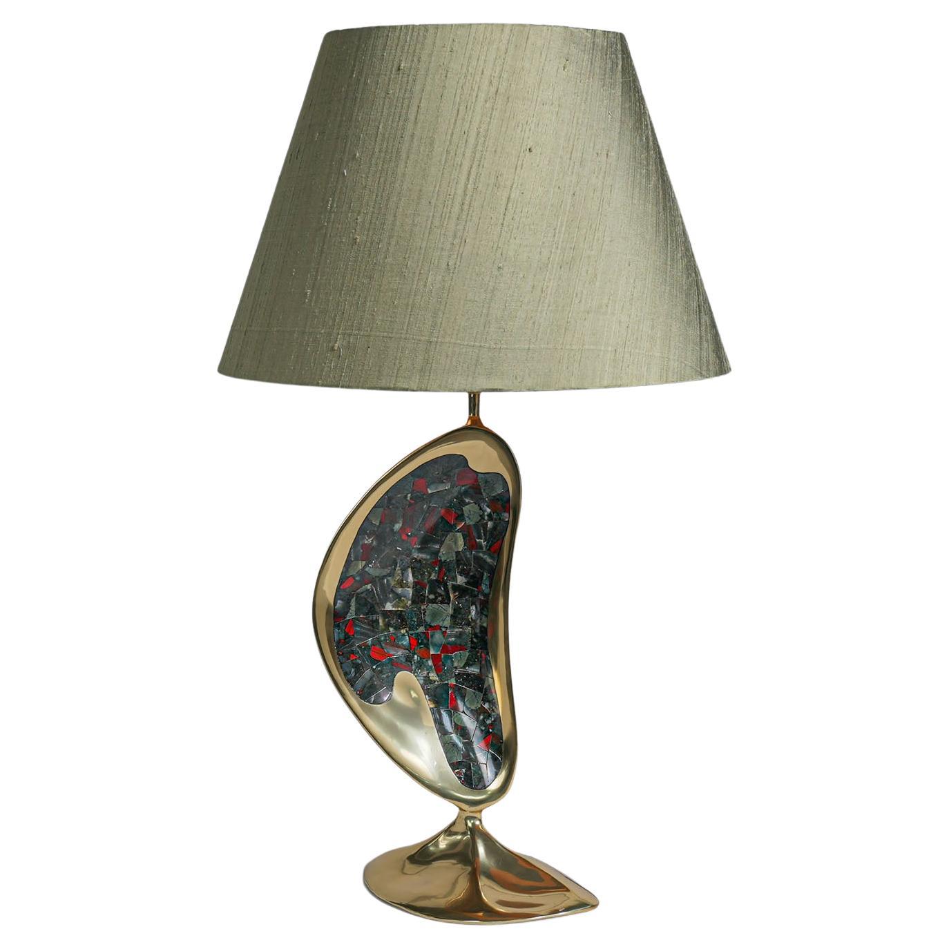 Chilika Table Lamp A in Brass 
Semi Precious Stone, Viya by Vikram Goyal