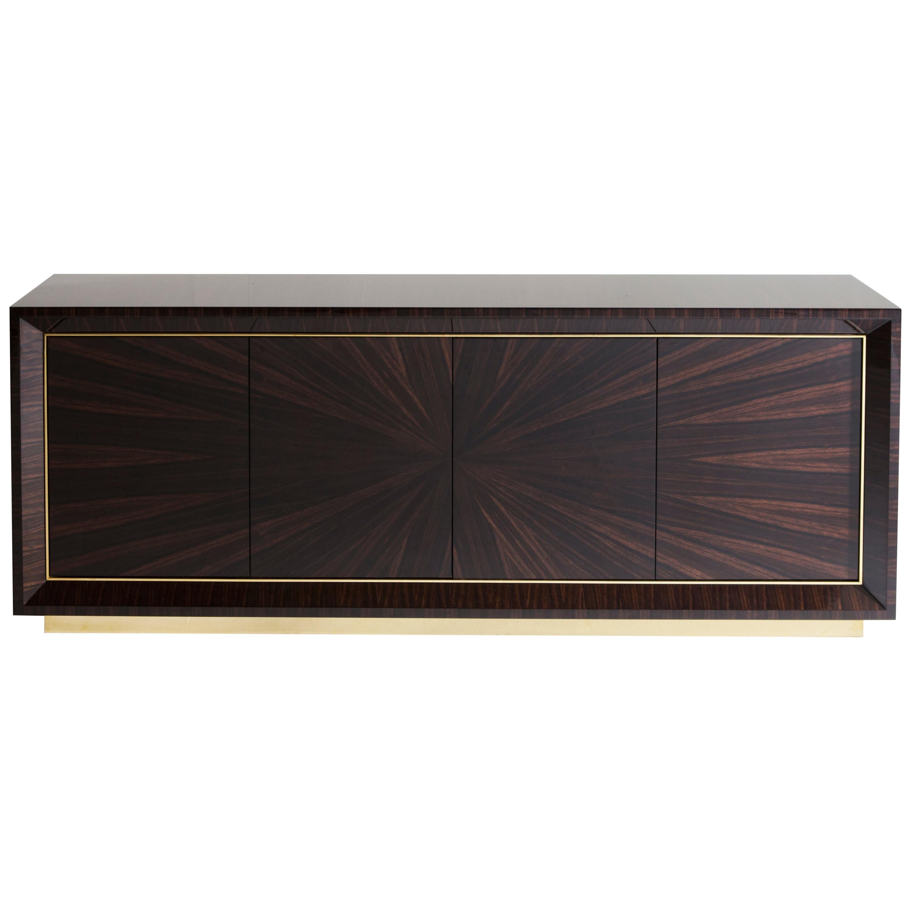 Davdson's Chiltern Cabinet, in Dark Macassar Ebony with Polished Brass Detailing