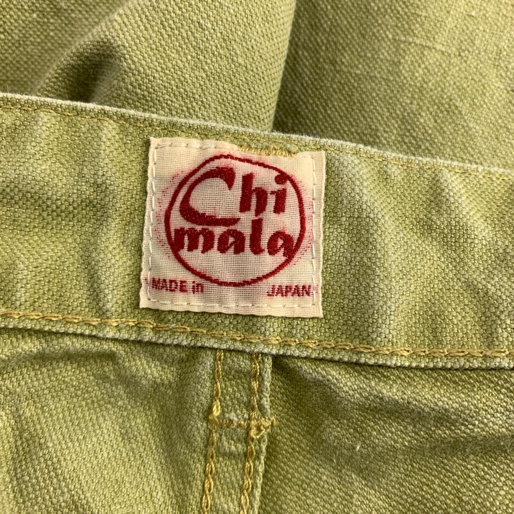 Women's CHIMALA Size 26 Lime Green Cotton / Linen High Waisted Jeans