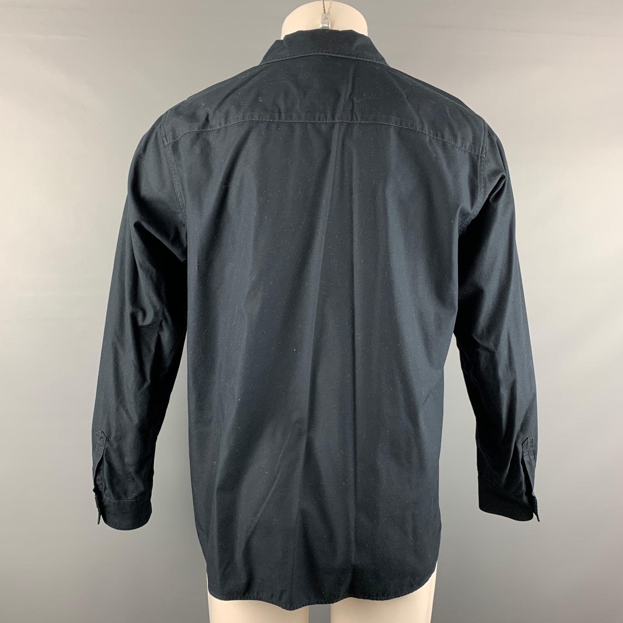 CHIMALA Size M Navy Cotton Long Sleeve Shirt In Good Condition In San Francisco, CA