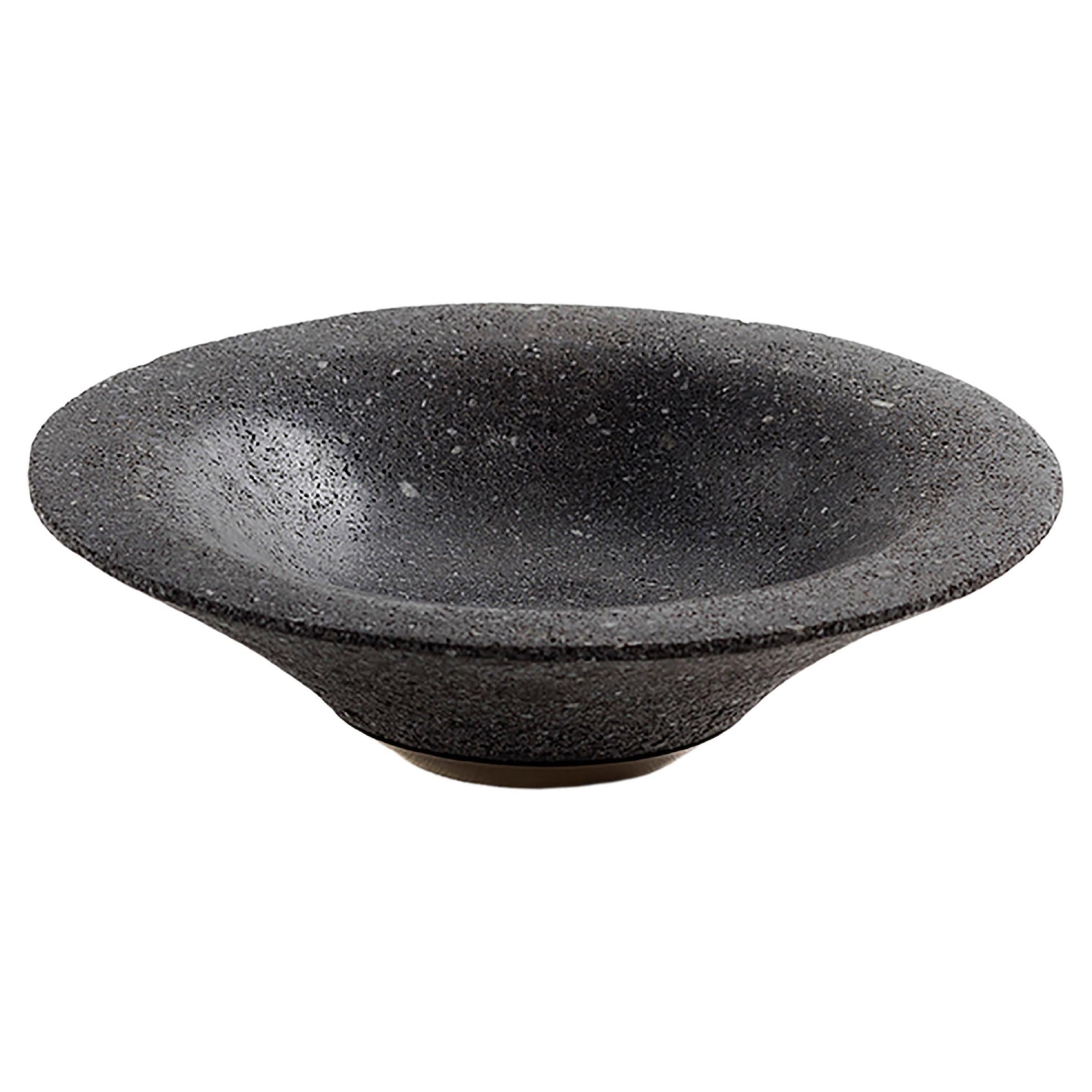 CHIMBORAZO Decorative Volcanic Stone Bowl with Bronze Detail by ANDEAN, In Stock For Sale