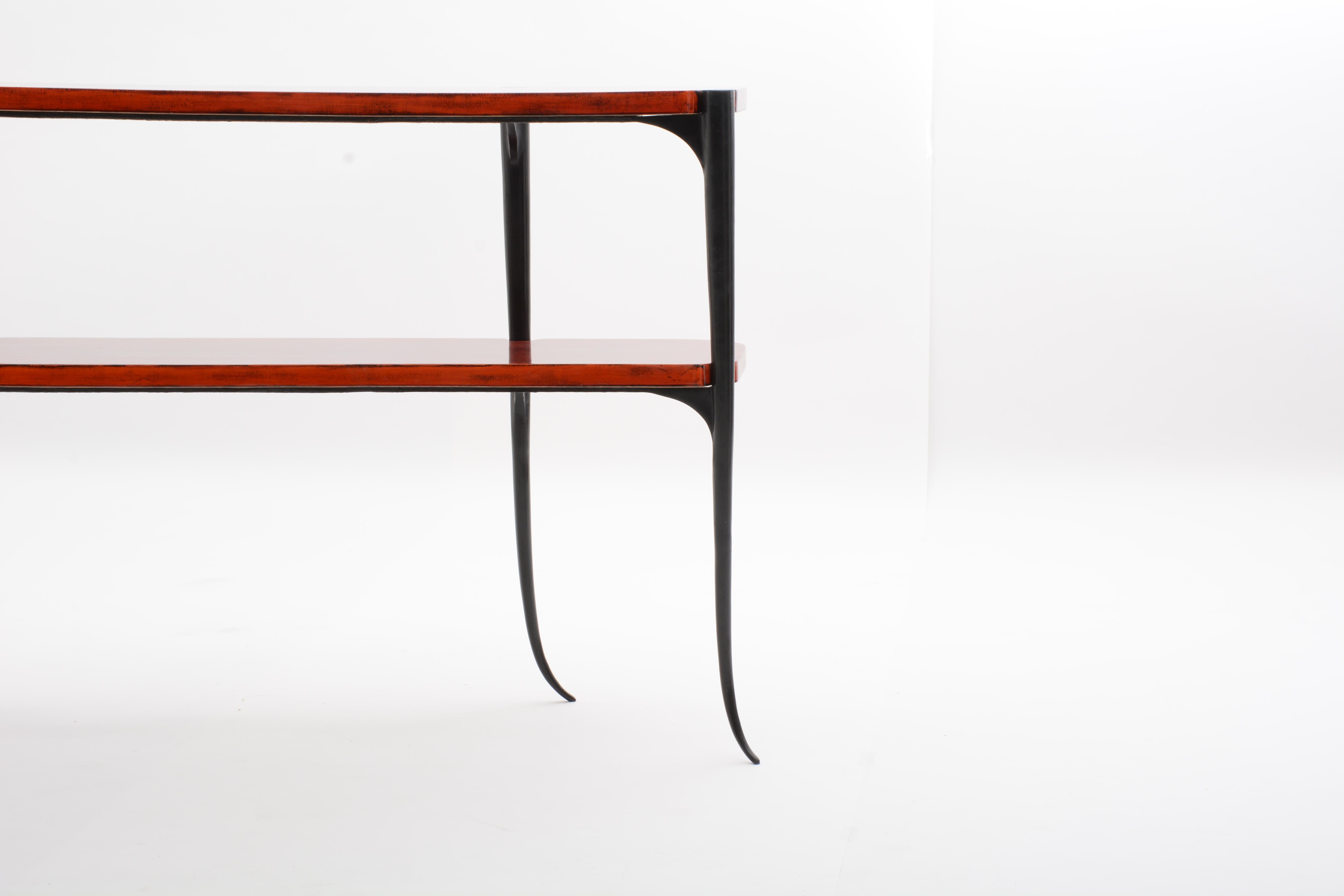 Moderne Table console Chime en bronze et laque d'Elan Atelier en vente