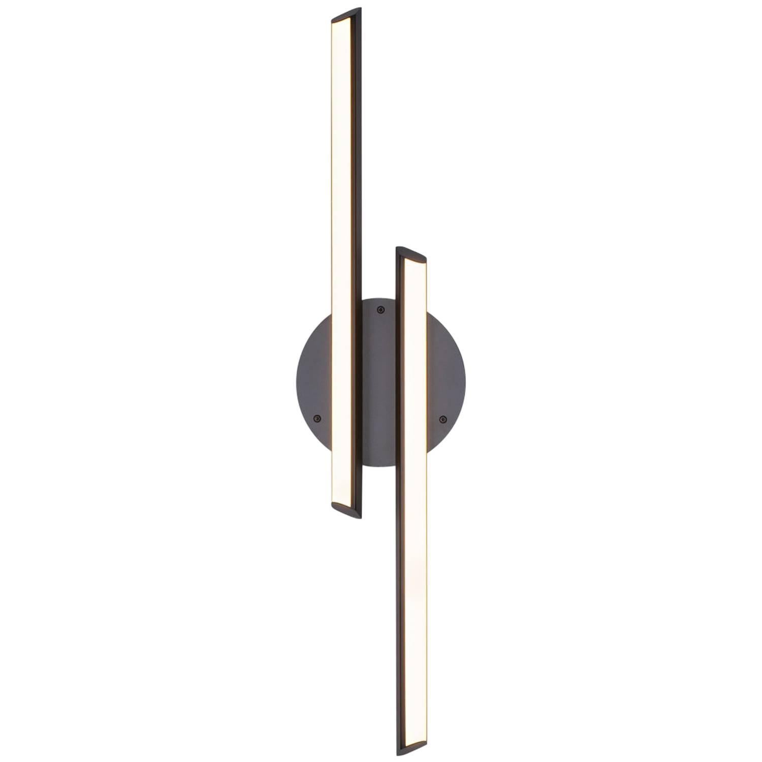 CHIME Contra 34 – schwarze, vertikale, geometrische, moderne LED-Leuchte