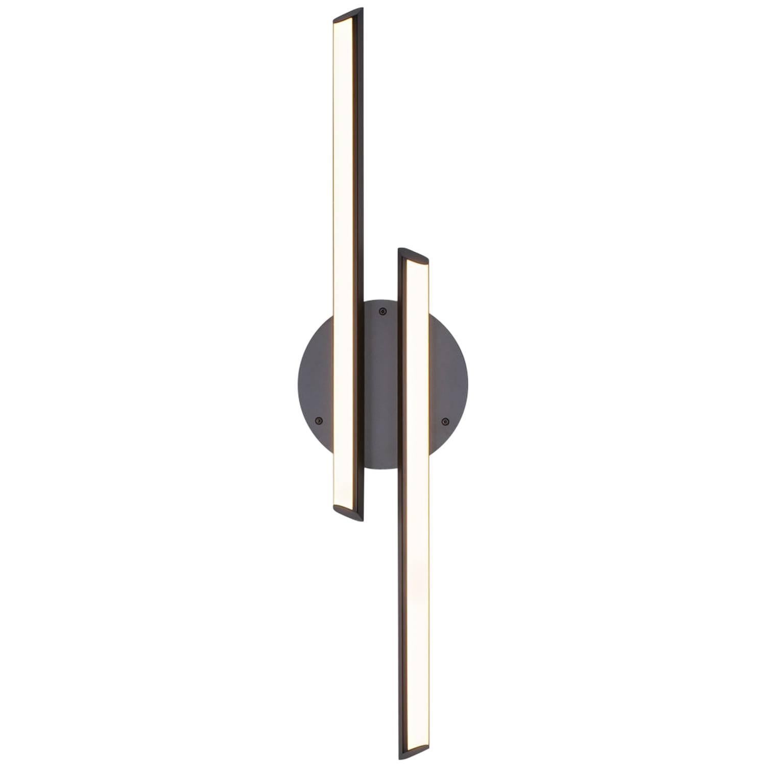 CHIME CONTRA 34 - Black Vertical Geometric Modern LED Sconce Light Fixture