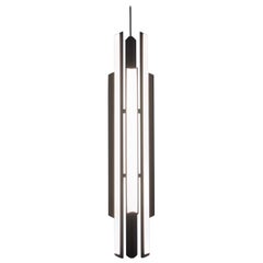 Ciondolo Chime 35, lampadario verticale geometrico moderno a LED