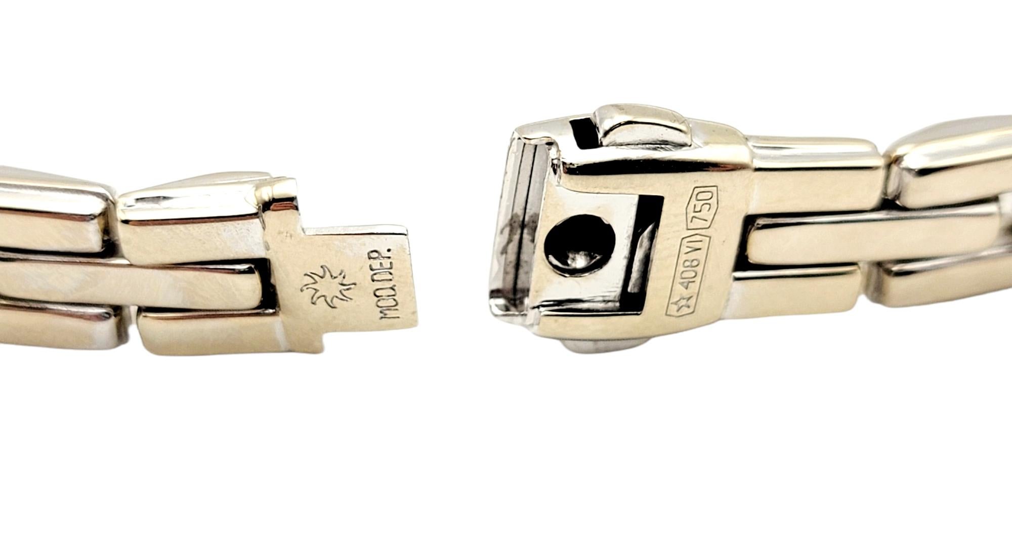 Chimento 1.00 Carat Total Diamond Three Row Link Bracelet in 18 Karat White Gold In Good Condition In Scottsdale, AZ