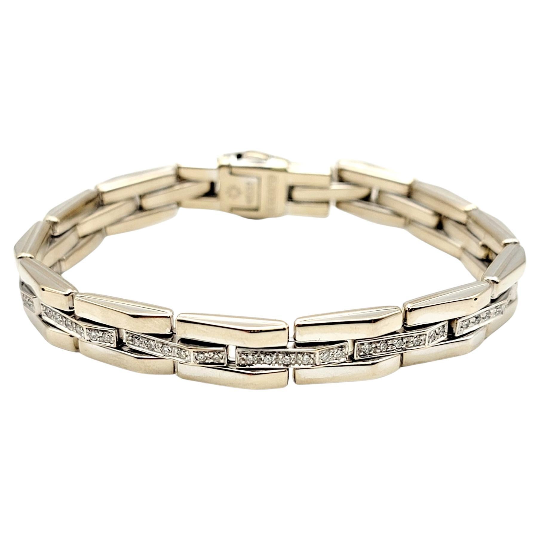 Chimento 1.00 Carat Total Diamond Three Row Link Bracelet in 18 Karat White  Gold at 1stDibs | chimento 408 vi 750 bracelet, chimento bracelet, chimento  logo