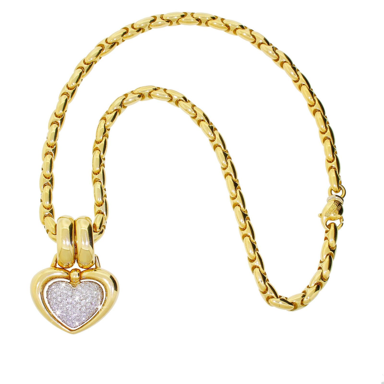 From Chimento of Vicenza, Italy we are proud to present a stunning 18k yellow gold high style pave' diamond heart pendant with matching necklace.
Chimento jewelry is world renowned for their purity, quality and elegance - and they have frequently