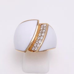 Chimento 18 Karat Rose Gold Desiderio Ring with White Agate and Diamonds