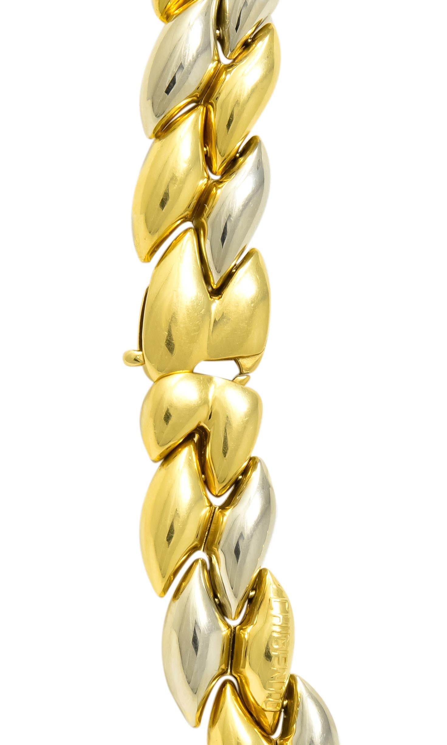 italian two-tone gold necklace