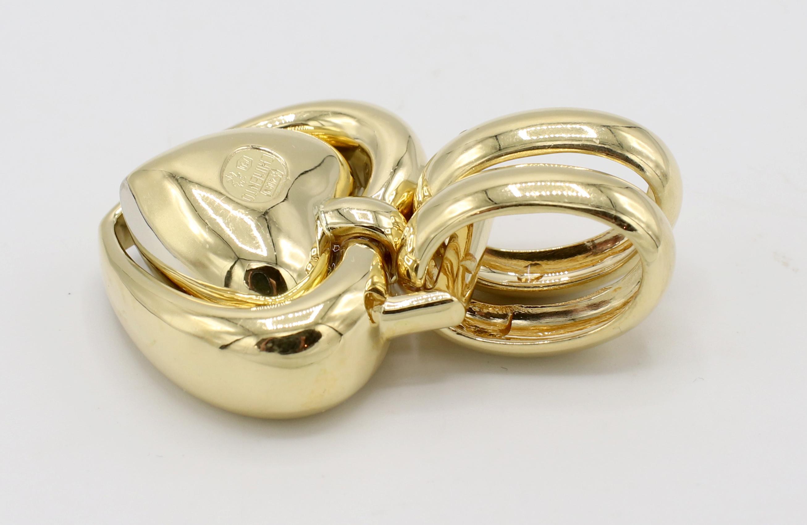Chimento 18 Karat zweifarbiger, großer Herz Slide Enhancer-Anhänger 1