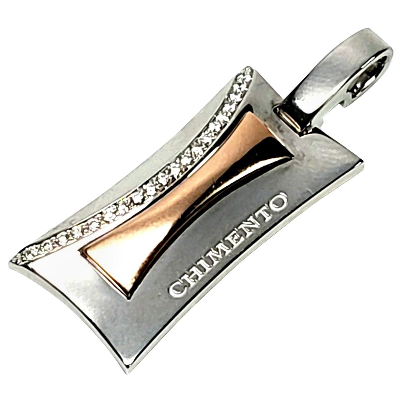 Chimento 18 Karat Two-Tone White Gold and Rose Gold Diamond Pendant