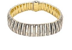 Chimento 18 Karat White and Yellow Gold Diamond Bar Link Bracelet 2.52 Carats