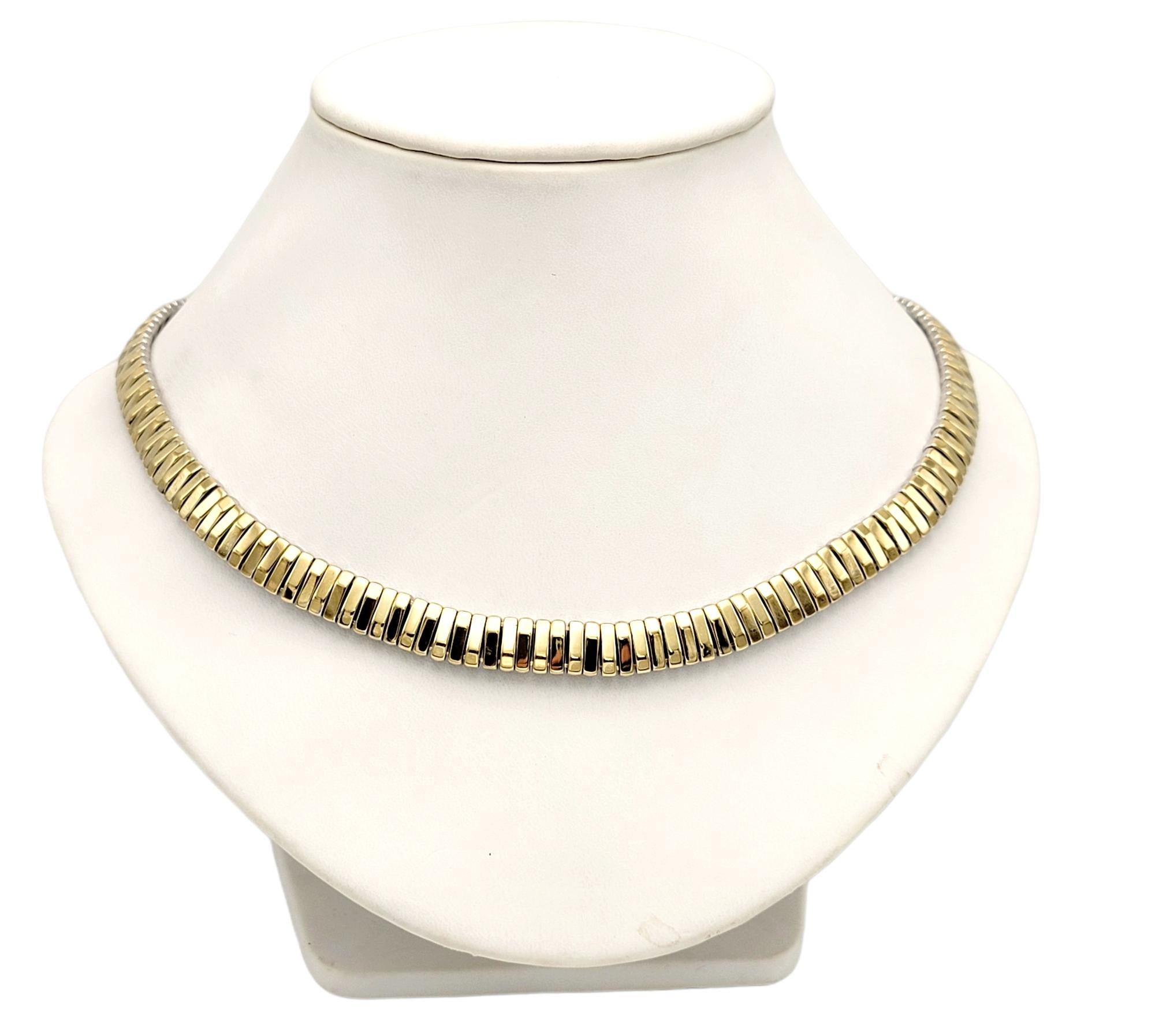 Chimento 18 Karat White and Yellow Gold Diamond Bar Link Collar Necklace 5