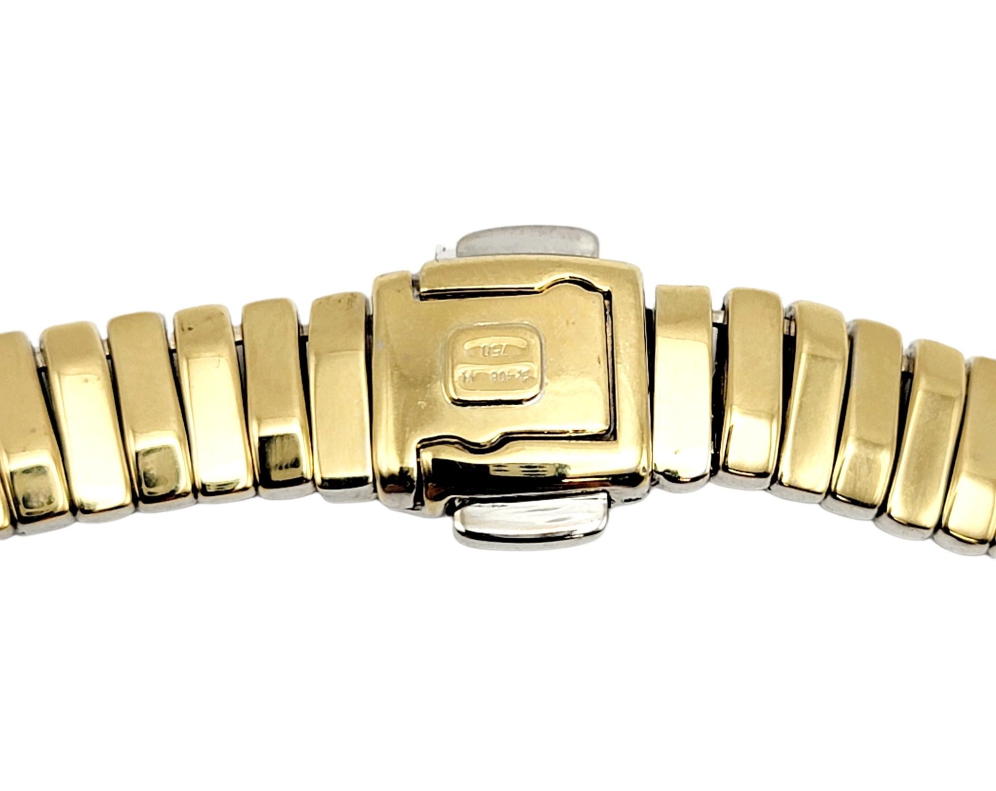 Women's Chimento 18 Karat White and Yellow Gold Diamond Bar Link Collar Necklace