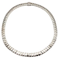 Chimento 18 Karat White and Yellow Gold Diamond Bar Link Collar Necklace