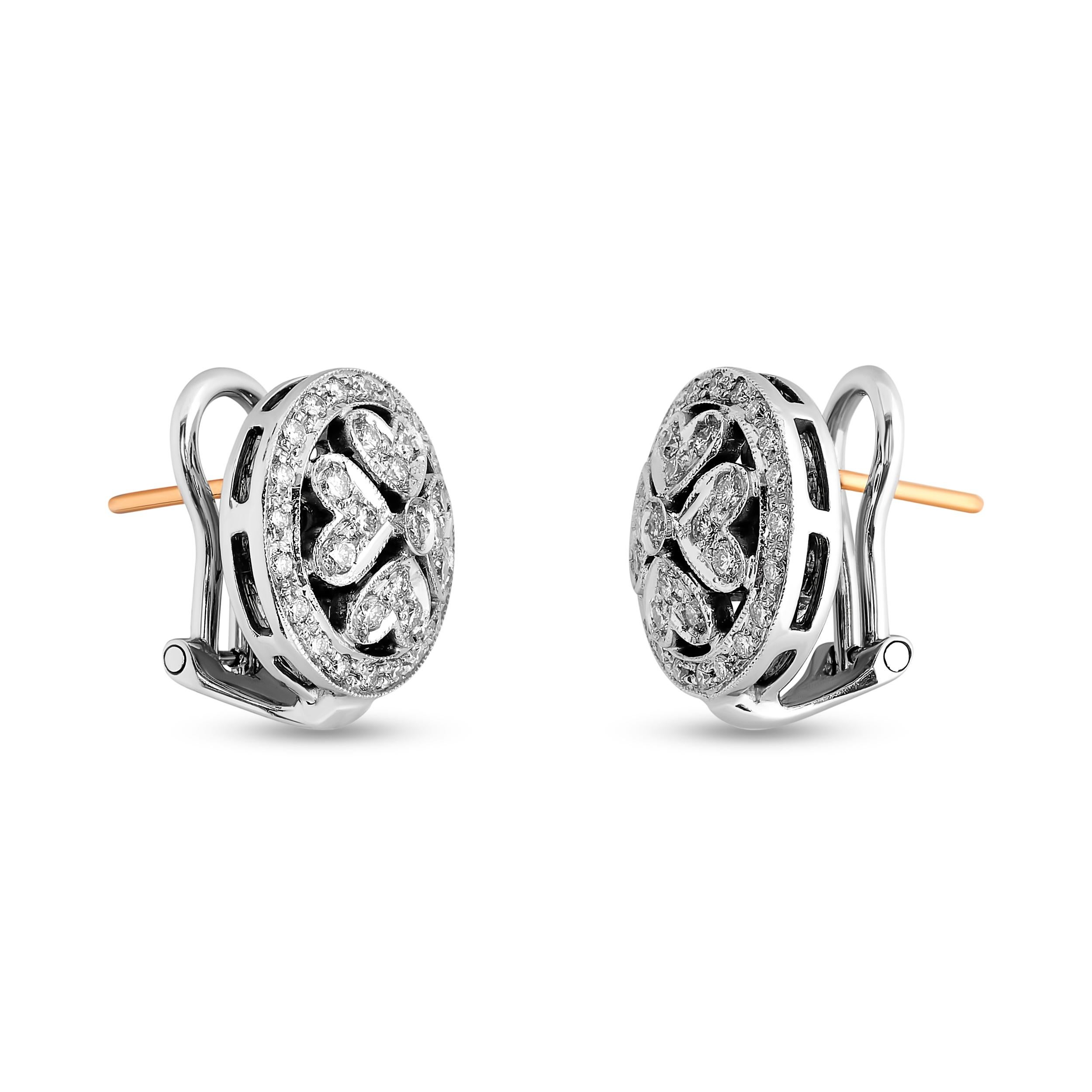 Chimento 18 Karat White Gold Diamond Earrings In Good Condition For Sale In Philadelphia, PA