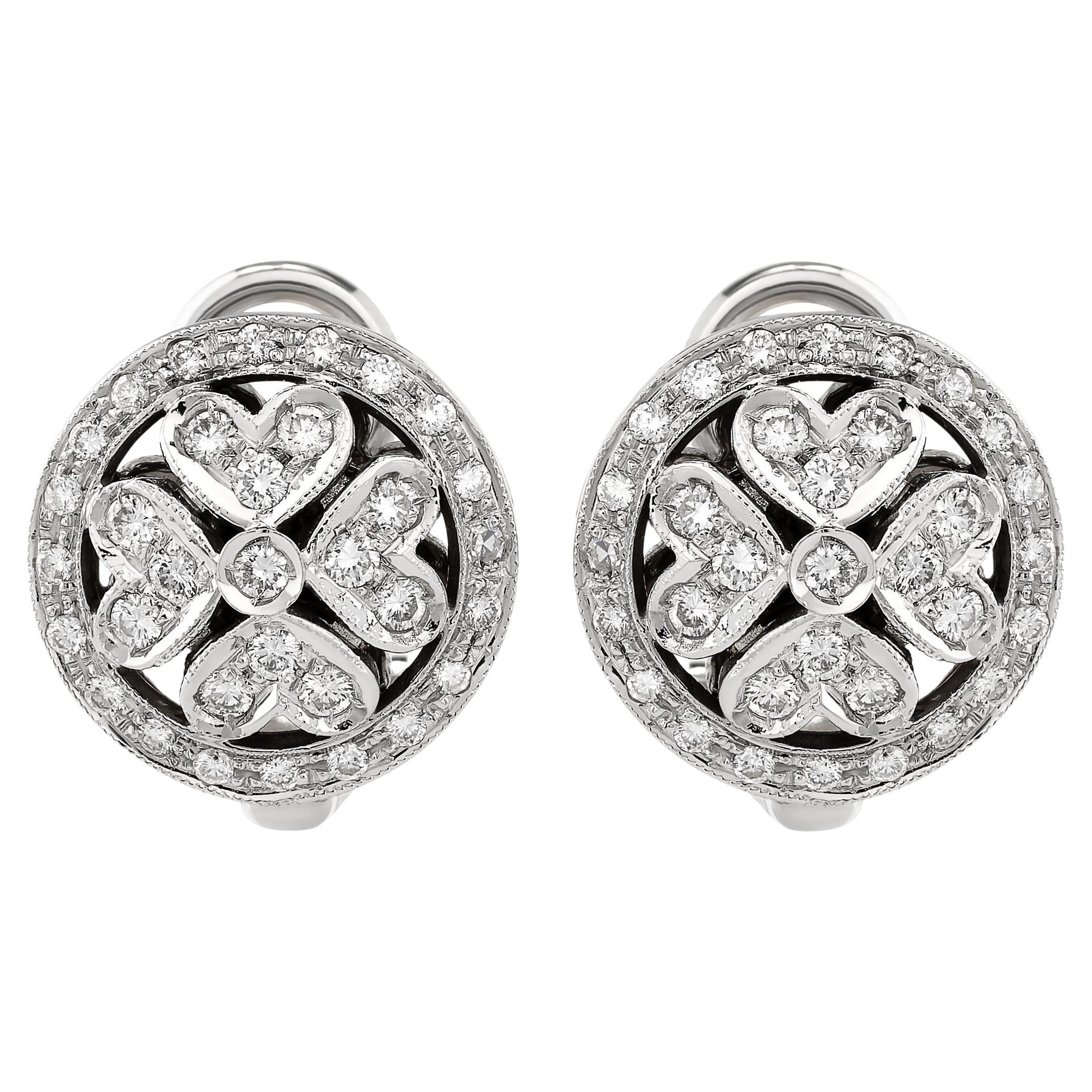 Pendientes de diamantes de oro blanco de 18 quilates Chimento