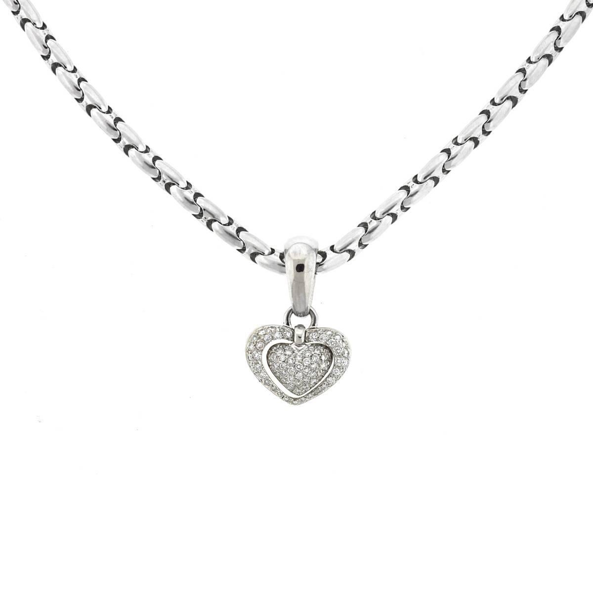 Company - Chimento
Style - Pave Diamond Heart Necklace
Metal - 18k White Gold
Weight - 41.3 grams
Stones - Diamonds - approx. 1.0 cts - Chain length - 17