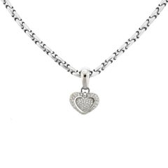 Chimento 18 Karat White Gold Pave Diamond Heart Necklace