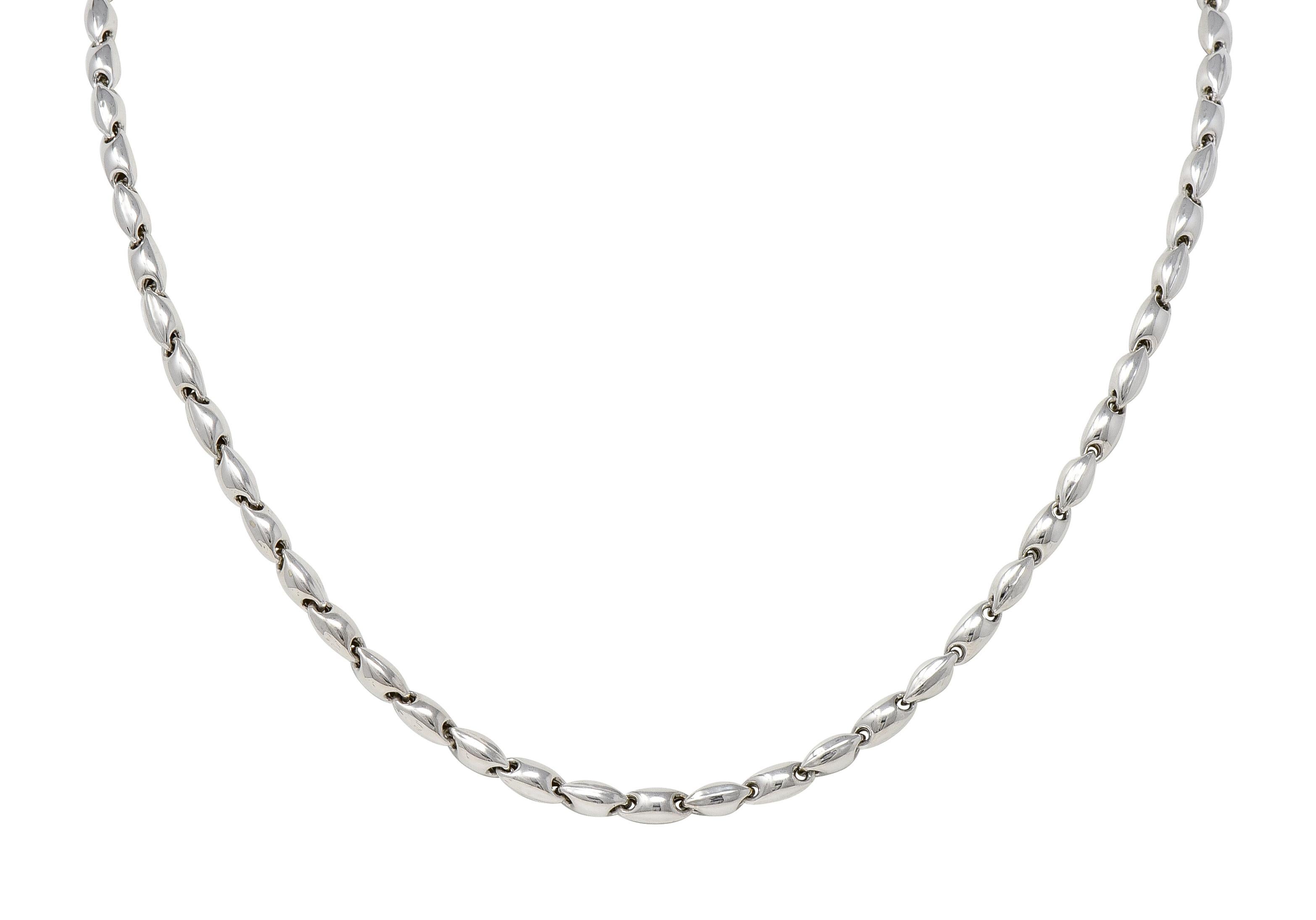 Women's Chimento 18 Karat White Gold Puffed Mariner Link Vintage Chain Necklace