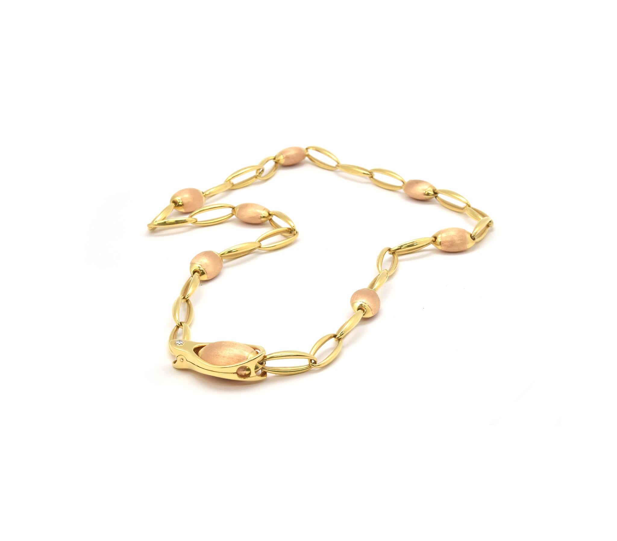 Chimento 18 Karat Yellow and Rose Gold Oval Link Chain Necklace In New Condition In Scottsdale, AZ