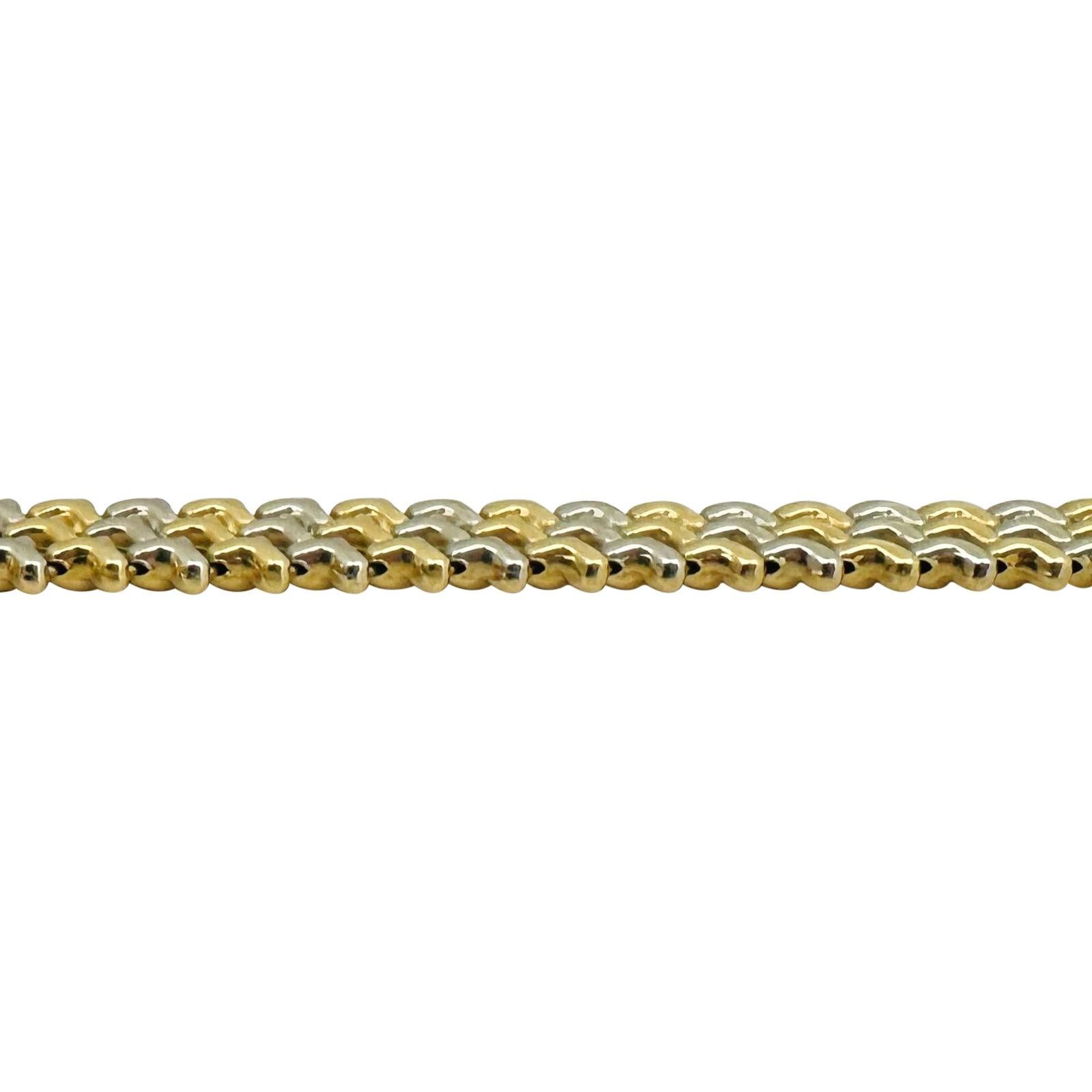 Chimento 18 Karat Gelb- und Weißgold zweifarbiges Fancy Link Armband Italien  im Zustand „Gut“ in Guilford, CT