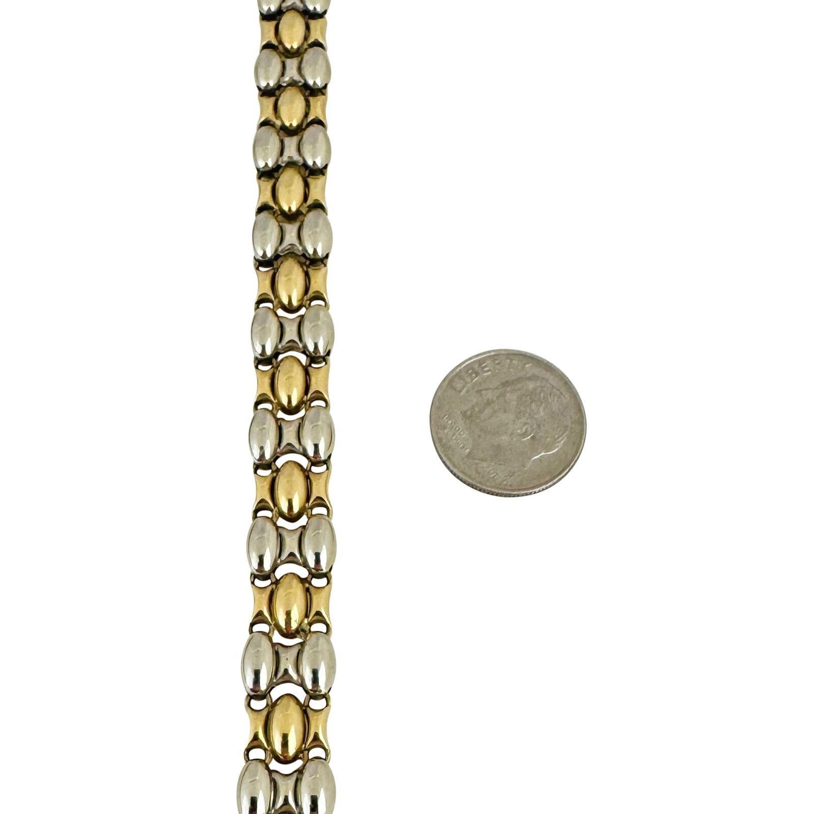 Chimento 18 Karat Gelb- und Weißgold zweifarbiges Fancy Link Armband Italien  für Damen oder Herren