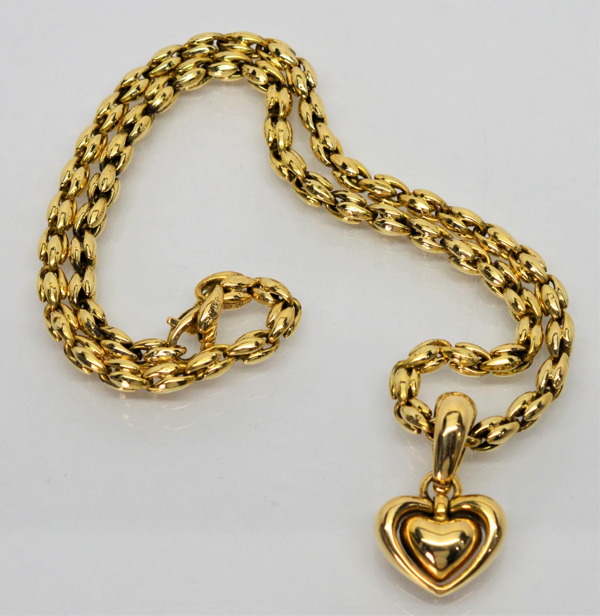 Chimento 18 Karat Yellow Gold Double Heart Pendant Enhancer Necklace 2