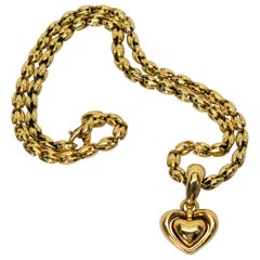 Chimento Collier de mise en valeur avec pendentif double cœur en or jaune 18 carats