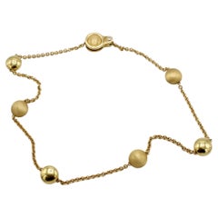 Chimento 18 Karat Yellow Gold Natural Diamond Beaded Station Link Necklace